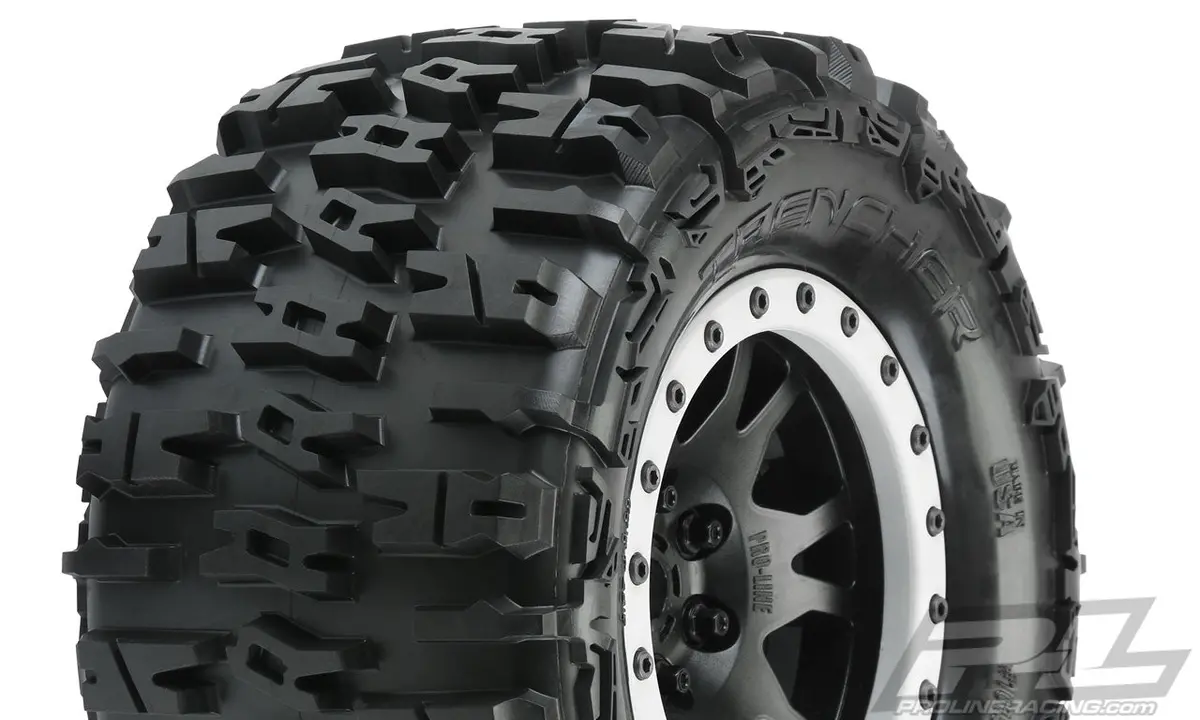 Pro1015113 Trencher 4.3" Pro-Loc All Terrain Tires (2) Mounted On Impulse Pro-Loc Black Wheels With Stone Gray Rings For X-Maxx® Front Or Rear 1