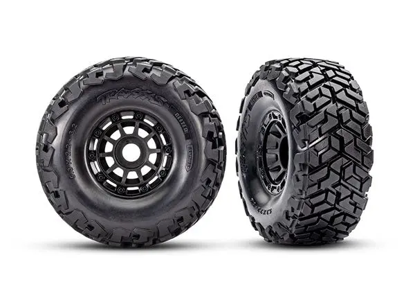 10272 Traxxas Tires & Wheels, Maxx Slash Belted Tires On Black Wheels 1