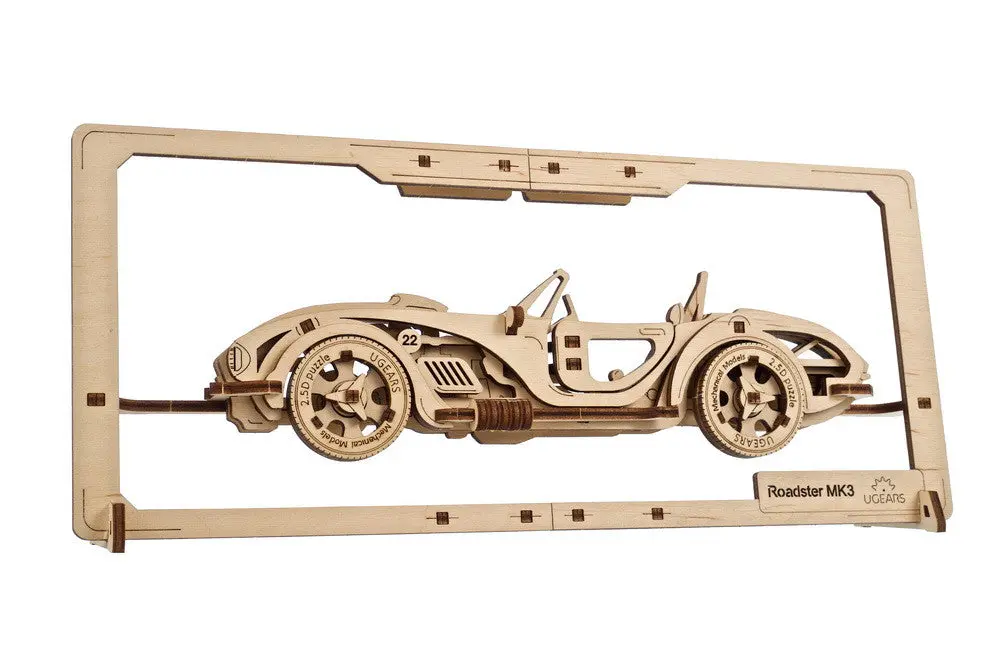 Ugears Roadster Mk3 2.5D Puzzle - 62 Pieces 1