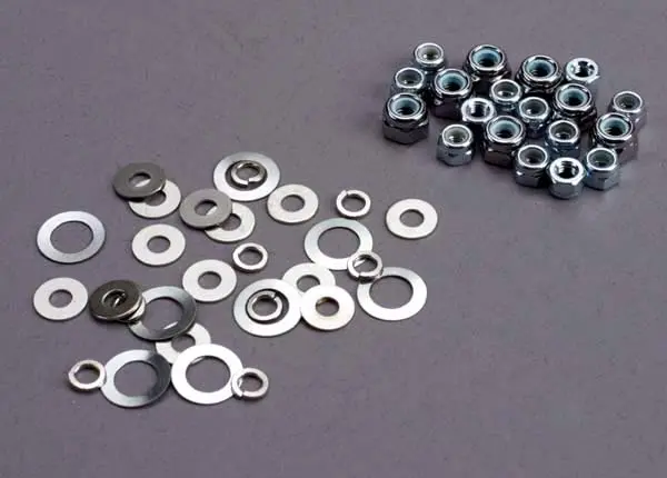 1252  Nut Set, Lock Nuts (3Mm (11) And 4Mm(7)) & Washer Set 1