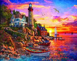 Lighthouse Sunset (1000Pc) 1