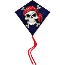 Skull & Crossbones Diamond Kite 25" Wingspan 1