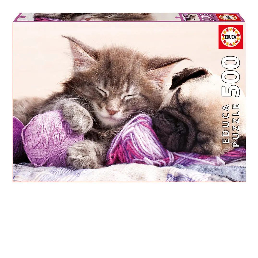 Kitten And Puppy 500-Piece Puzzle 1