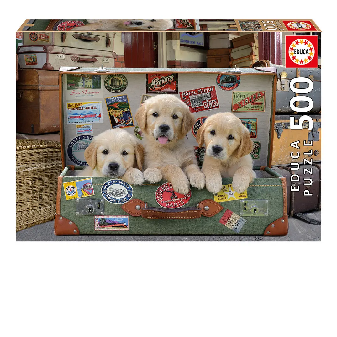 Puppies Suitcase 500-Piece Puzzle 1