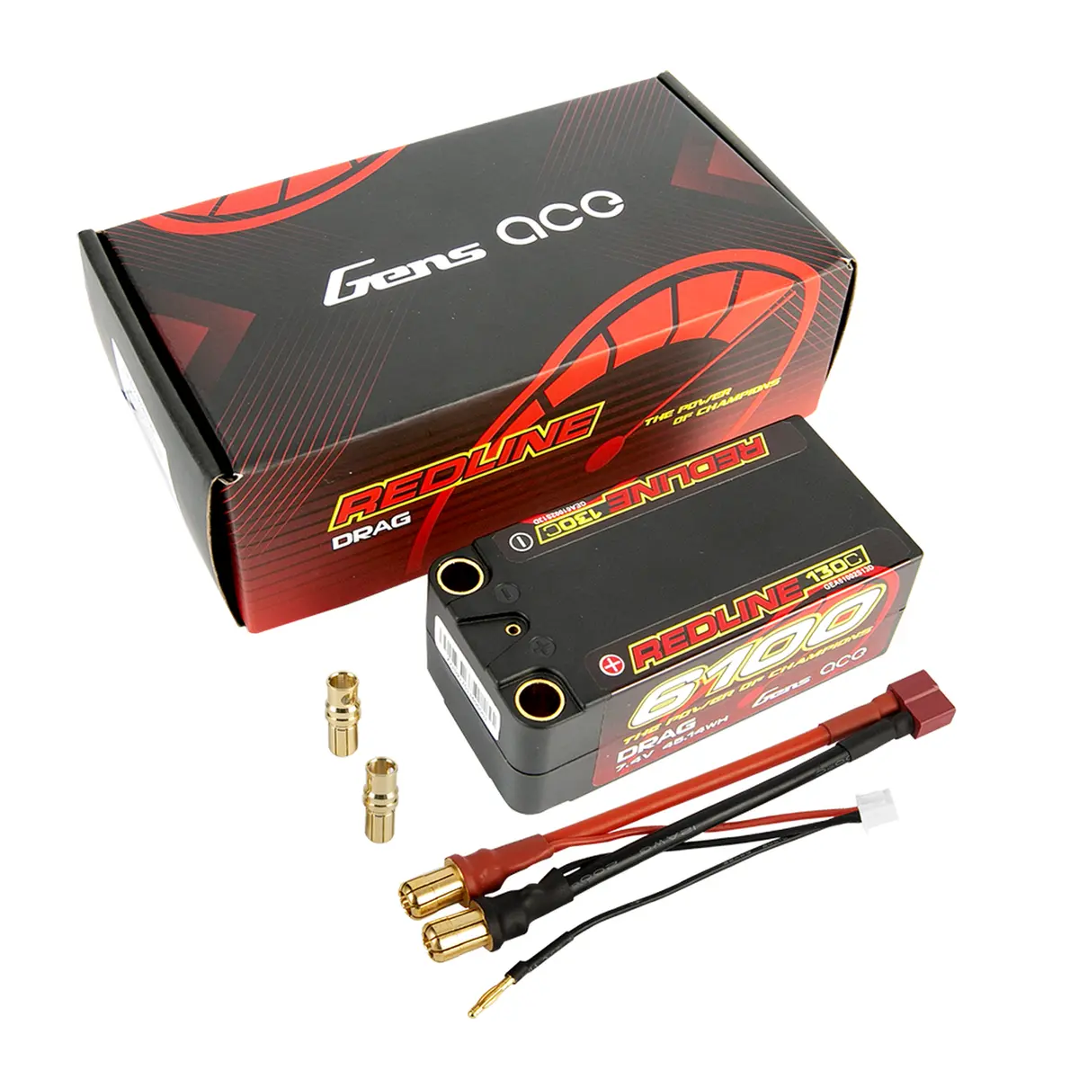 Gens Ace Redline Series 6100Mah 7.4V 130C 2S2p Hardcase Shorty Lipo Battery Gea61002s13d 1
