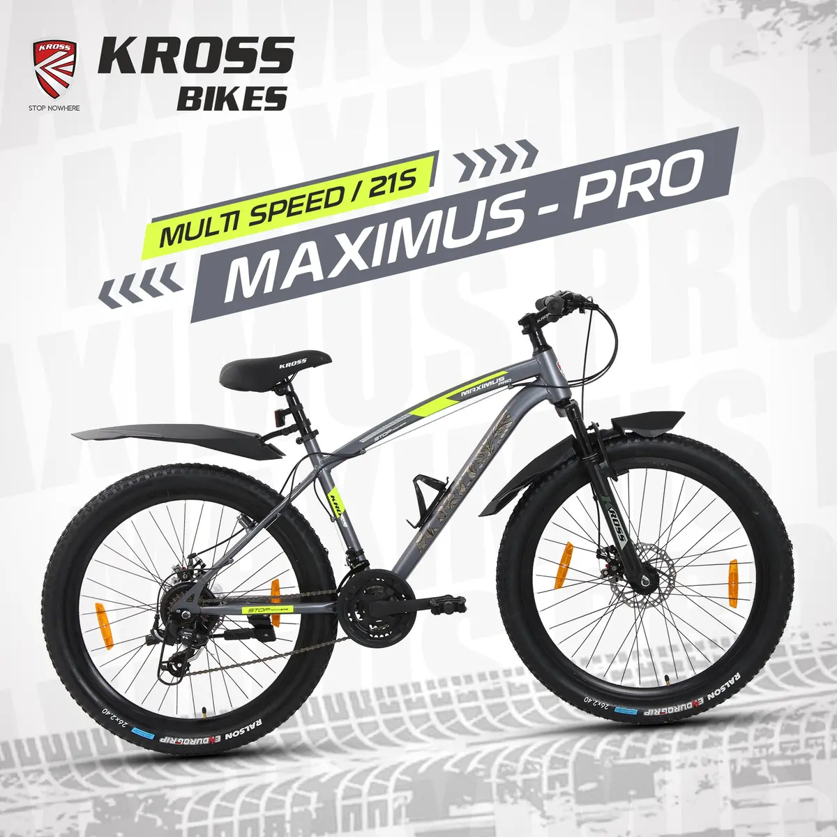 Kross Maximus Pro 26T 21-Speed Mtb With Dual Disc Brakes & Suspension – Grey 1