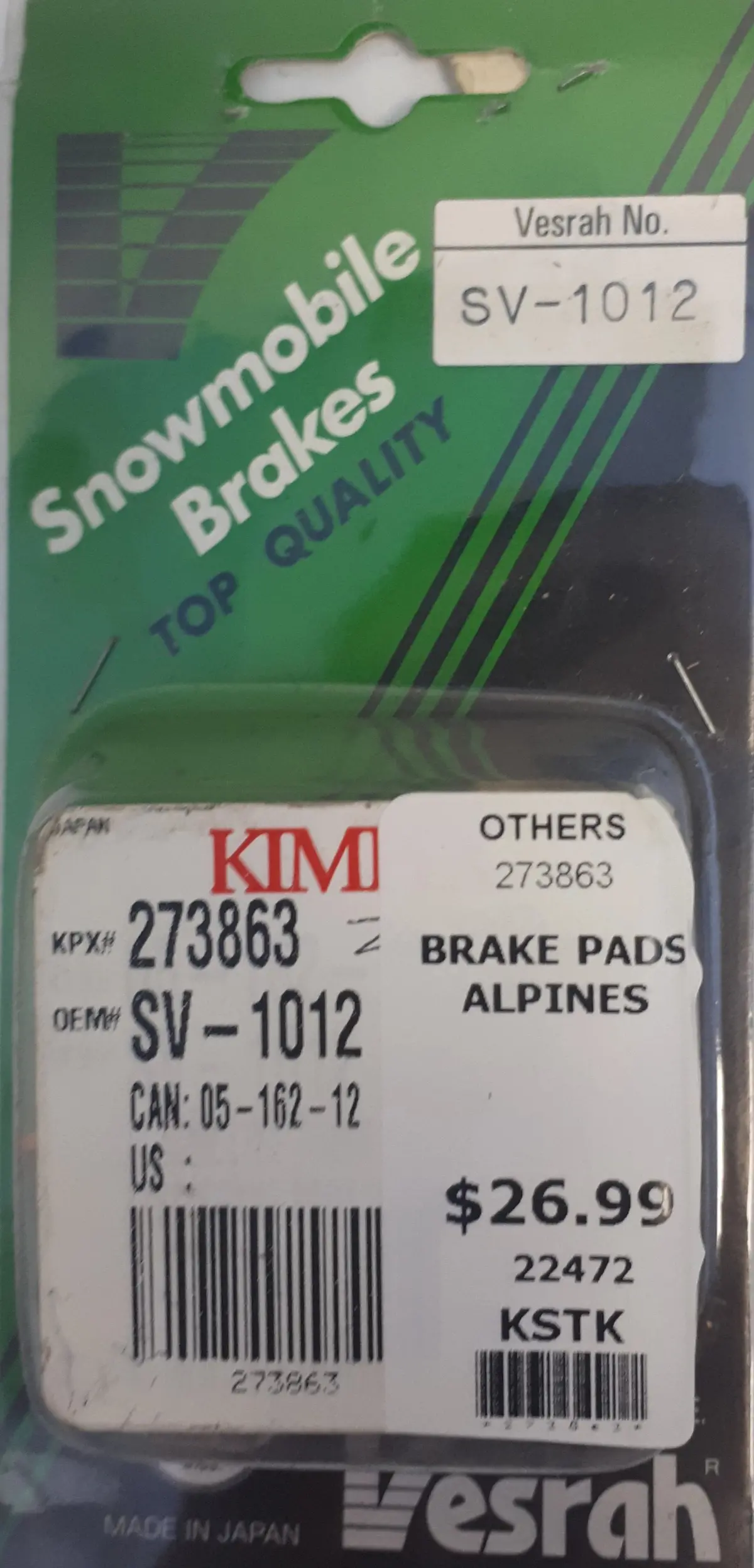 Skidoo Brake Pads Blizzard Alpine 1
