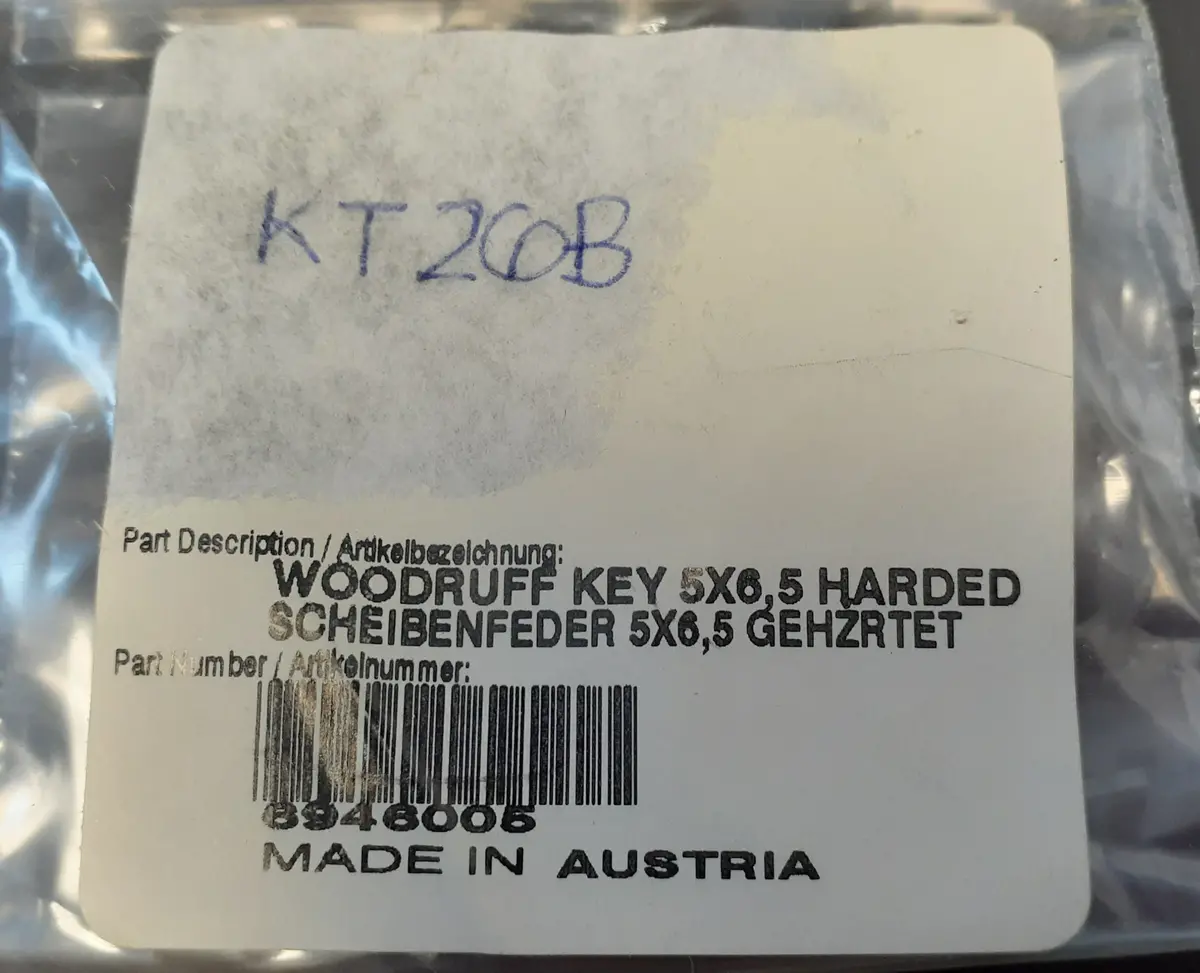 Ktm Woodruff Key 5X6,5 Harded 1