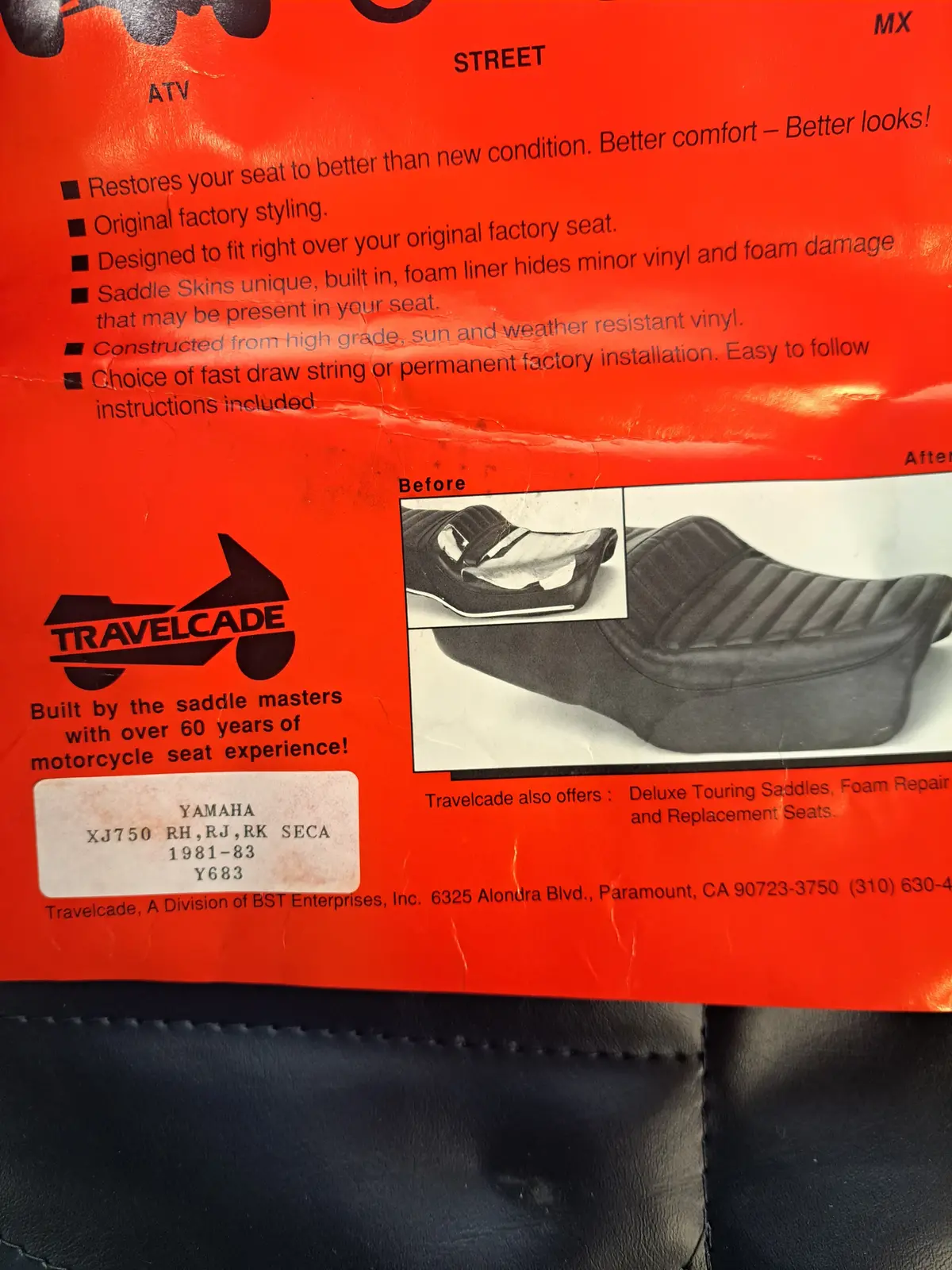 Xj750 Seca Seat Cover 1