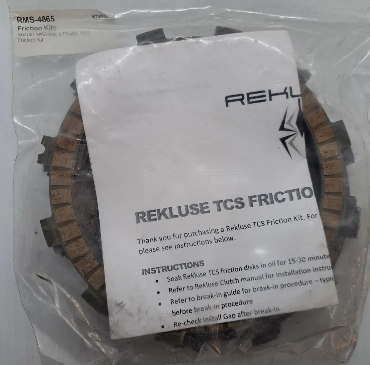 Rekluse Friction Plates Rmz Ltr Kx Rm Rmx 1