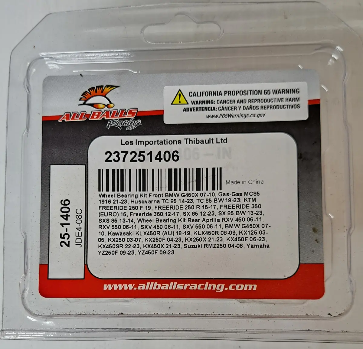 All Balls Front Wheel Bearing Kit 1