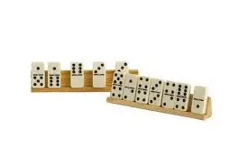 Tile Holders - Two 10" Wooden Dominoe 1