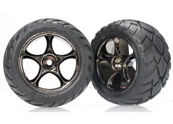 2478A Tires & Wheels, Assembled (Tracer 2.2" Black Chrome Wheels, Anaconda® 2.2" Tires With Foam Inserts) (2) (Bandit Rear) 1