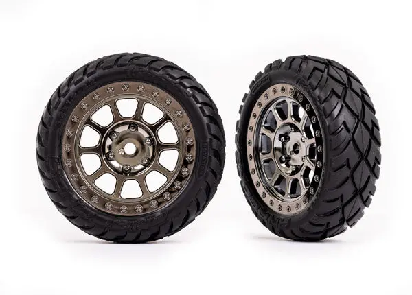 2479T Traxxas Front Black Chrome W/ Anaconda Tires 1