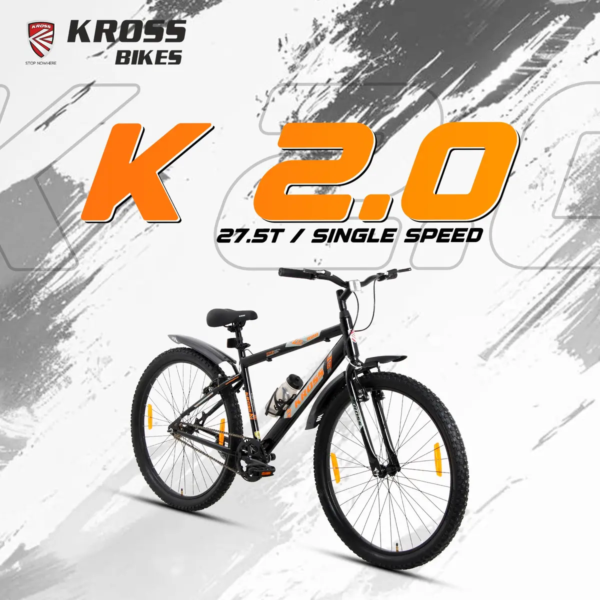Kross K 2.0 27.5T Mtb Cycle | Steel Frame | Single Speed | Black | Dual Disc 1