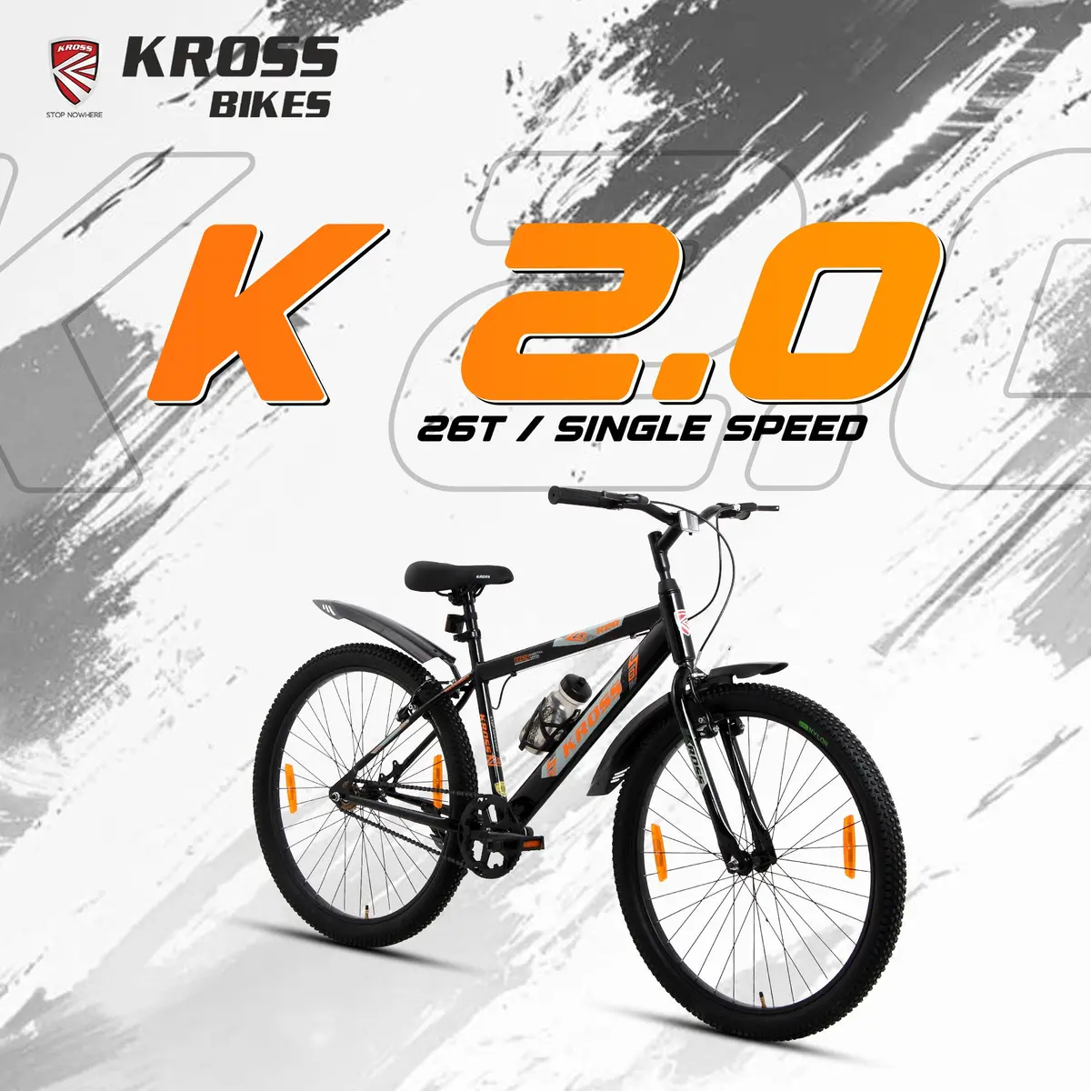 Kross K 2.0 26T Mtb Bike – Black, Single Speed, Steel Frame 1