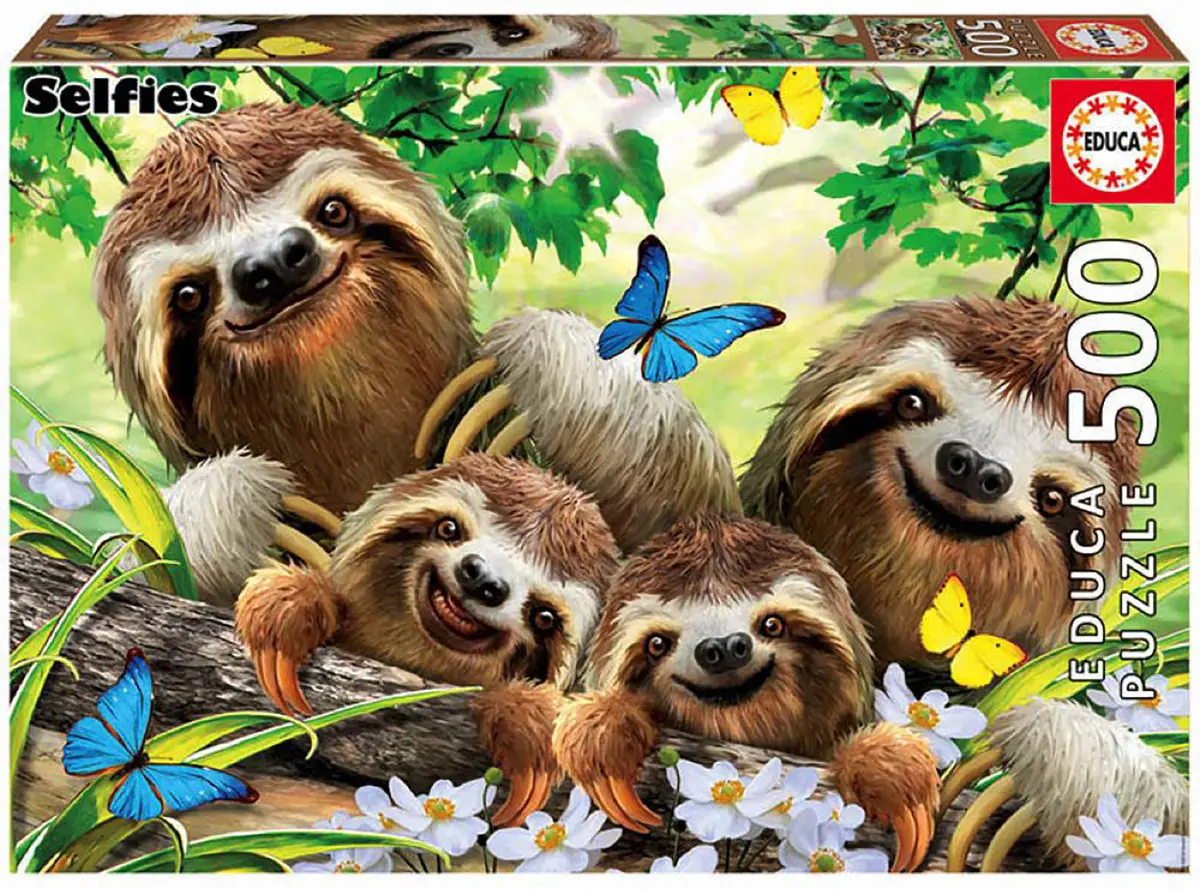 Sloth Family Selfie 500-Piece Puzzle 1