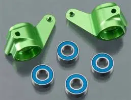 Steering Blocks, Rustler/Stampede/Bandit(2) Green-Anodized, 5X11 Ball Bearings (4) 1