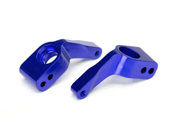 3652A Stub Axle Carriers, Rustler®/Stampede®/Bandit (2), 6061-T6 Aluminum (Blue-Anodized)/ 5X11mm Ball Bearings (4) 1