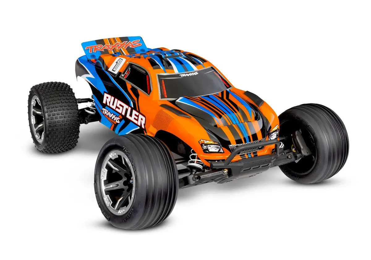 37254-8 Traxxas Rustler 1/10 Stadium Extreme Heavy Duty Truck - Orange 1