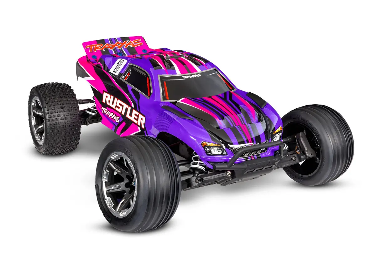 37254-8 Traxxas Rustler 1/10 Stadium Extreme Heavy Duty Truck - Pink 1