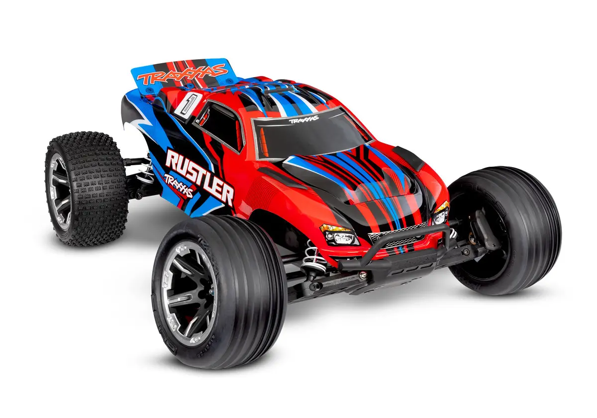 37254-8 Traxxas Rustler 1/10 Stadium Extreme Heavy Duty Truck - Red 1