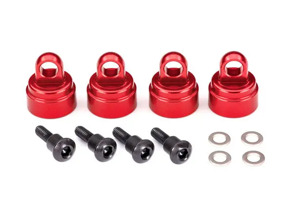 3767X Shock Caps Alum Red Anodized (4) 1