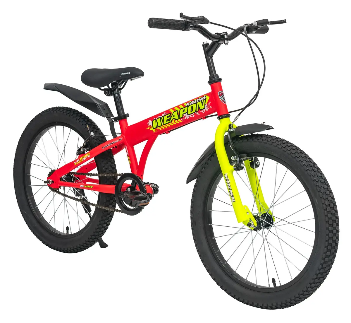 Weapon 20T Orange Steel Single Speed Bicycle With Alloy Rims, Ideal For 6–9 Years 1