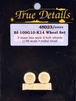 1:48 Bf 109G10-K14 Wheel Set 2 Main Late Style 8 Bolt Wheels Radial Tread 1