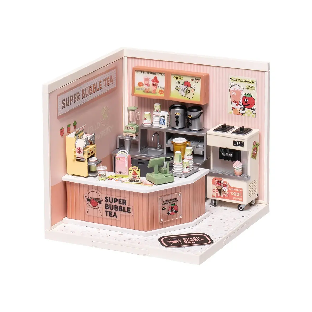 Dw006 Rolife Super Creator Double Joy Bubble Tea Plastic House Kit 1