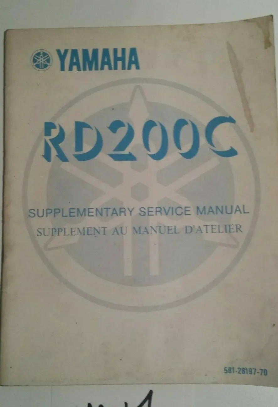Yamaha Rd 200C Supplementary Service Manual 581-28197-70 Oem Yamaha 1