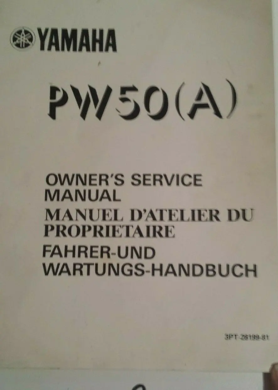 1990 Pw 50A Service Manual Oem Yamaha 1