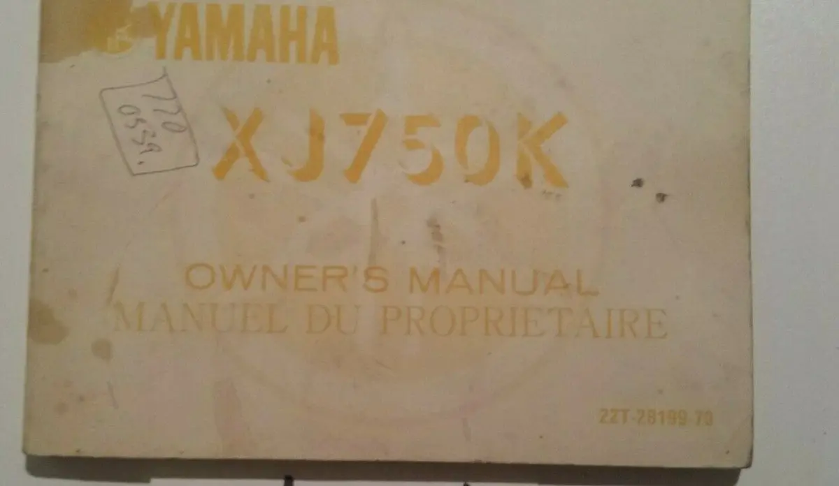Yamaha Xj750k Owners Manual 1