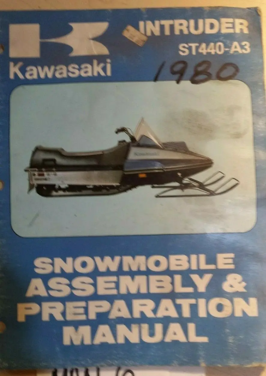 1980 Kawasaki Snowmobile Assembly Preparation Manual St440-A3 1