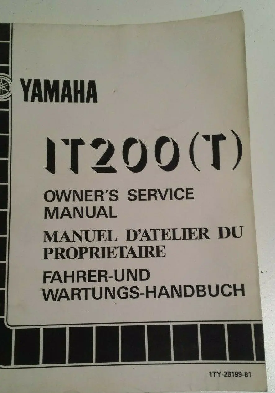 Yamaha It200t Service Manual 1Ty-28199-81 1
