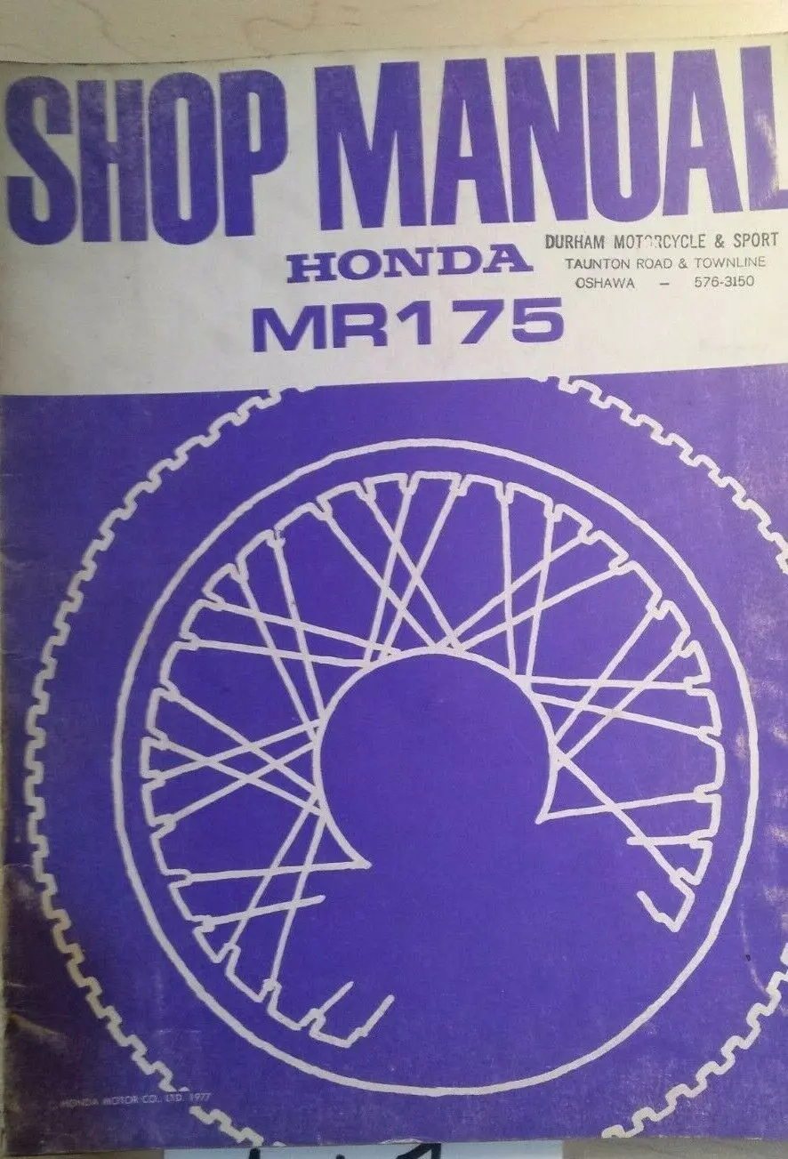 Honda Mr175 Shop Manual 1