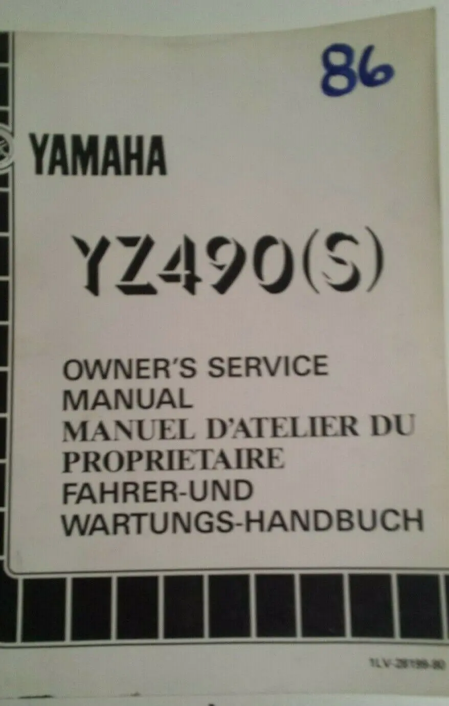 1986 Yz490s Service Manual 1