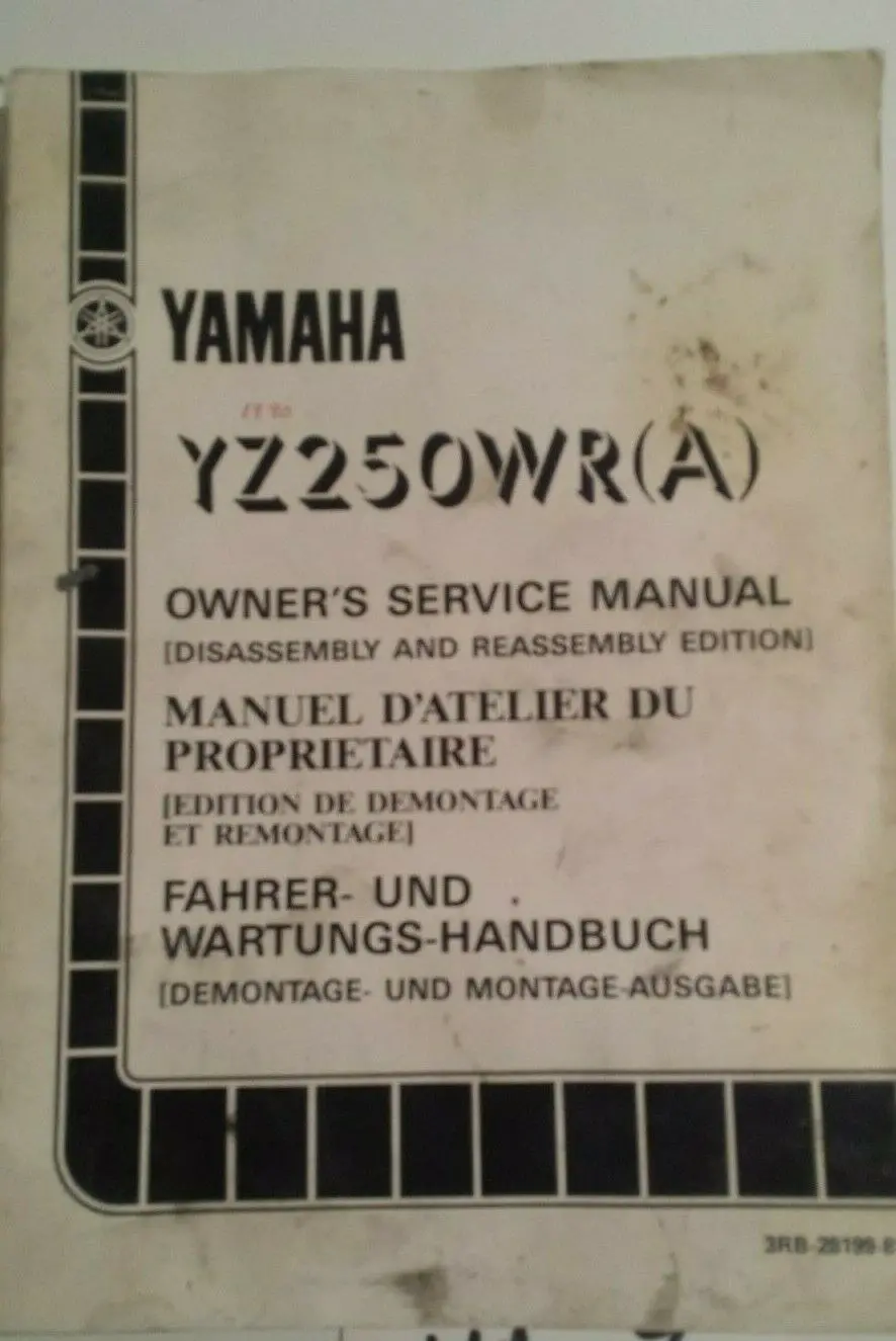 Yamaha Yz 250Wr (A) Service Manual Oem Yamaha 1