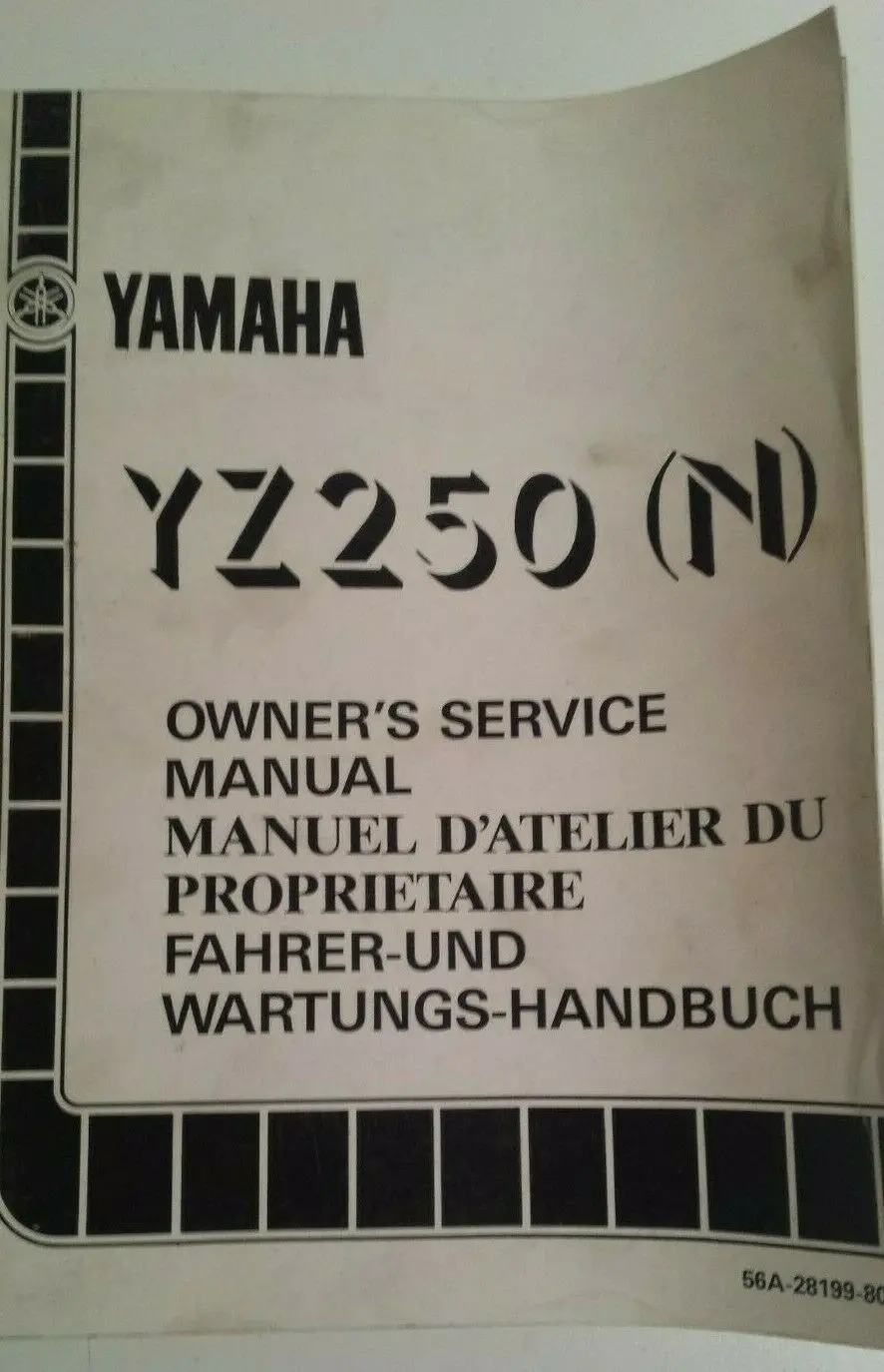 1985 Yz250n Service Manual Oem Yamaha 1
