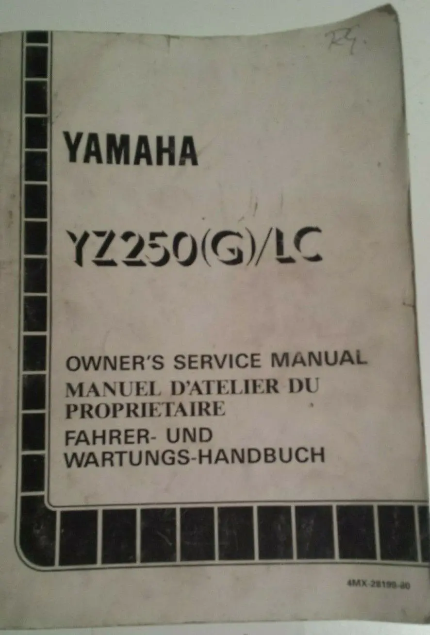 1995 Yz 250 G/Lc Service Manual 4Mx-28199-80 1