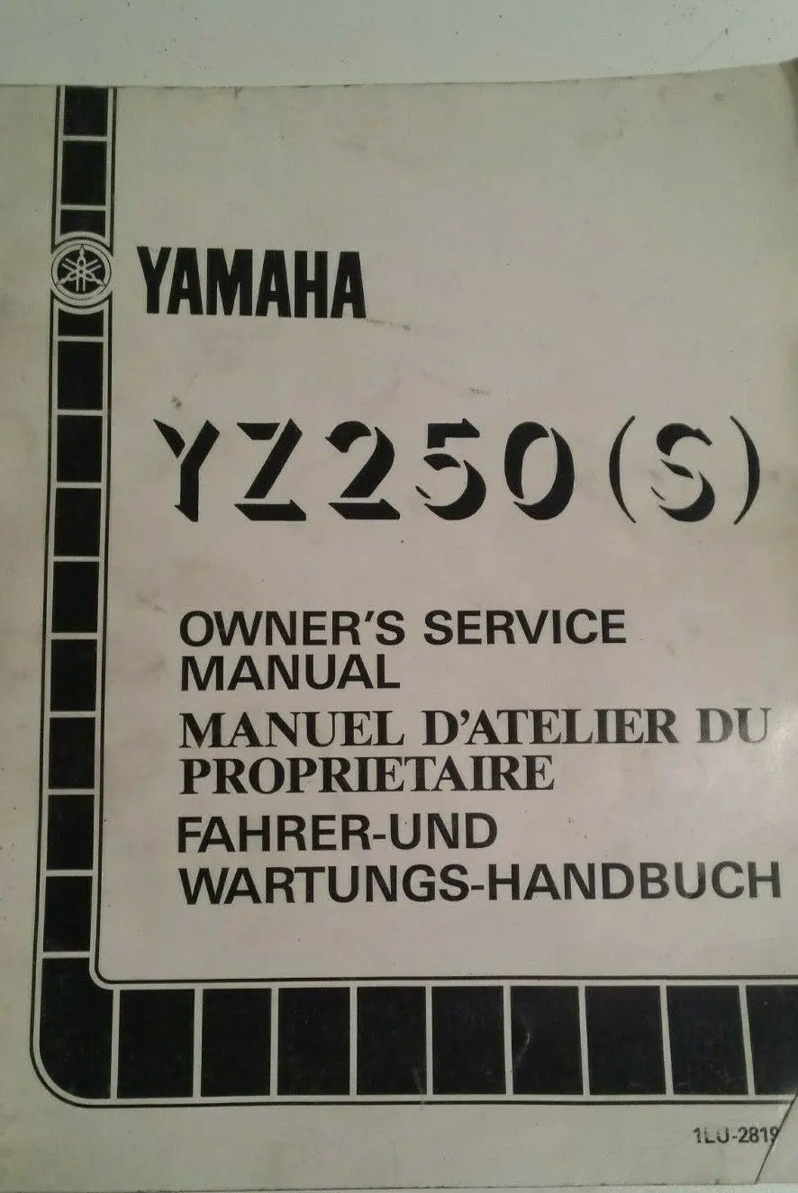1986 Yz250 S Service Manual 1Lu-28199-80 1
