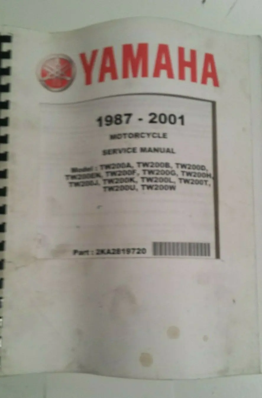 1987-2001 Yamaha Tw 200 Trailway Service Manual, Oem Yamaha 1