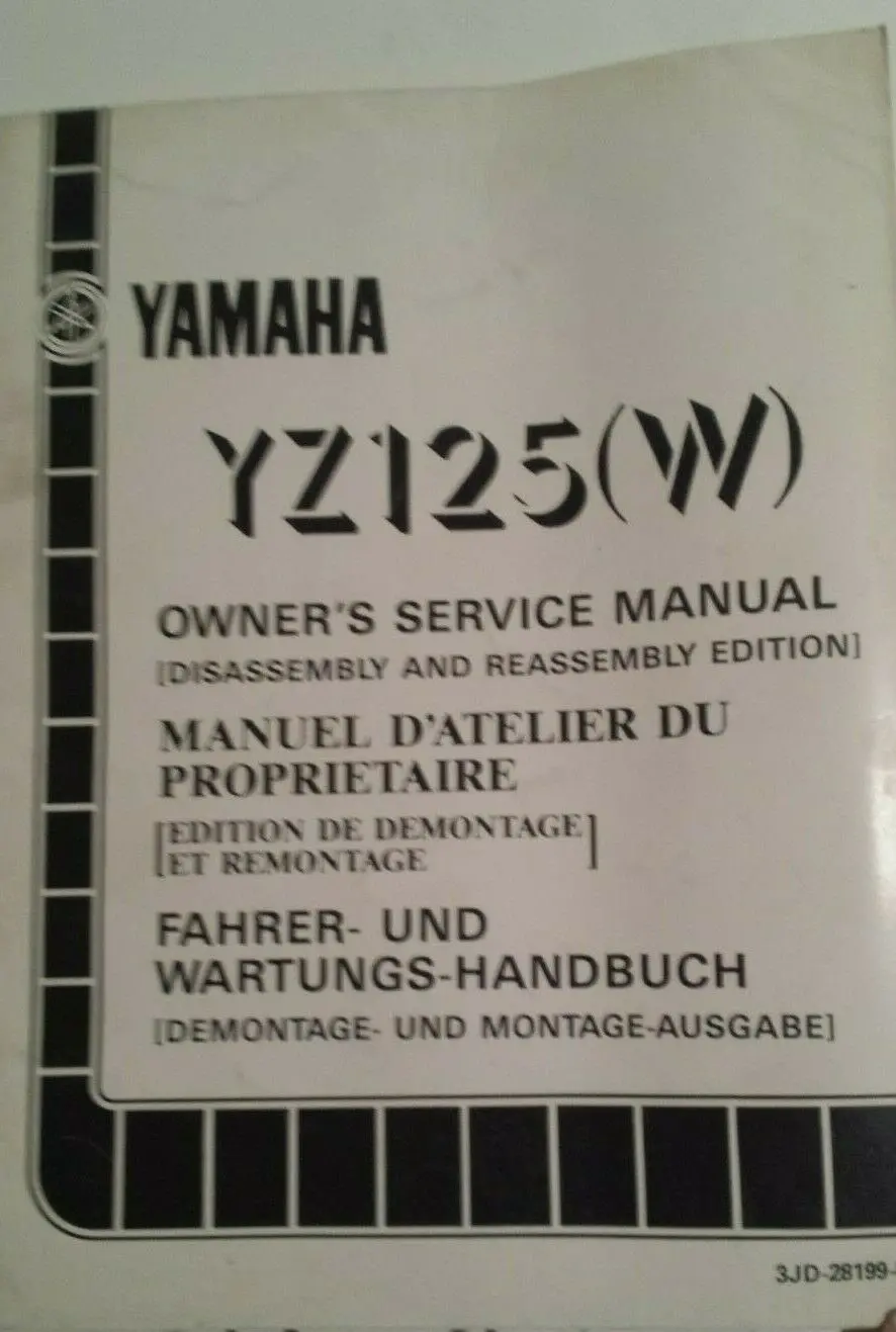 1989 Yz 125W Service Manual Oem Yamaha 1