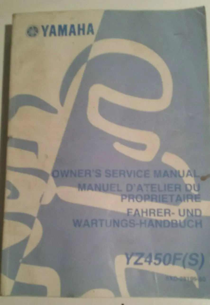 Yamaha Yz450f(S) Service Manual Oem Yamaha 1