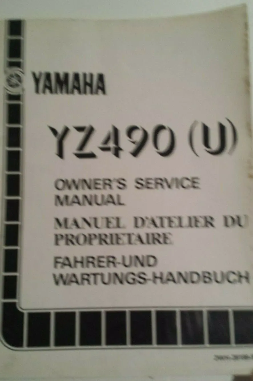 1988 Yz 490U Service Manual Oem Yamaha 1
