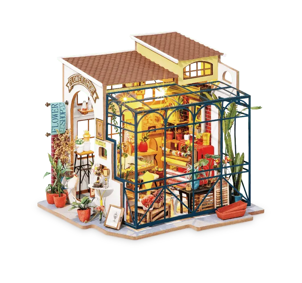 Dg145 Rolife Emily's Flower Shop Miniature House 1