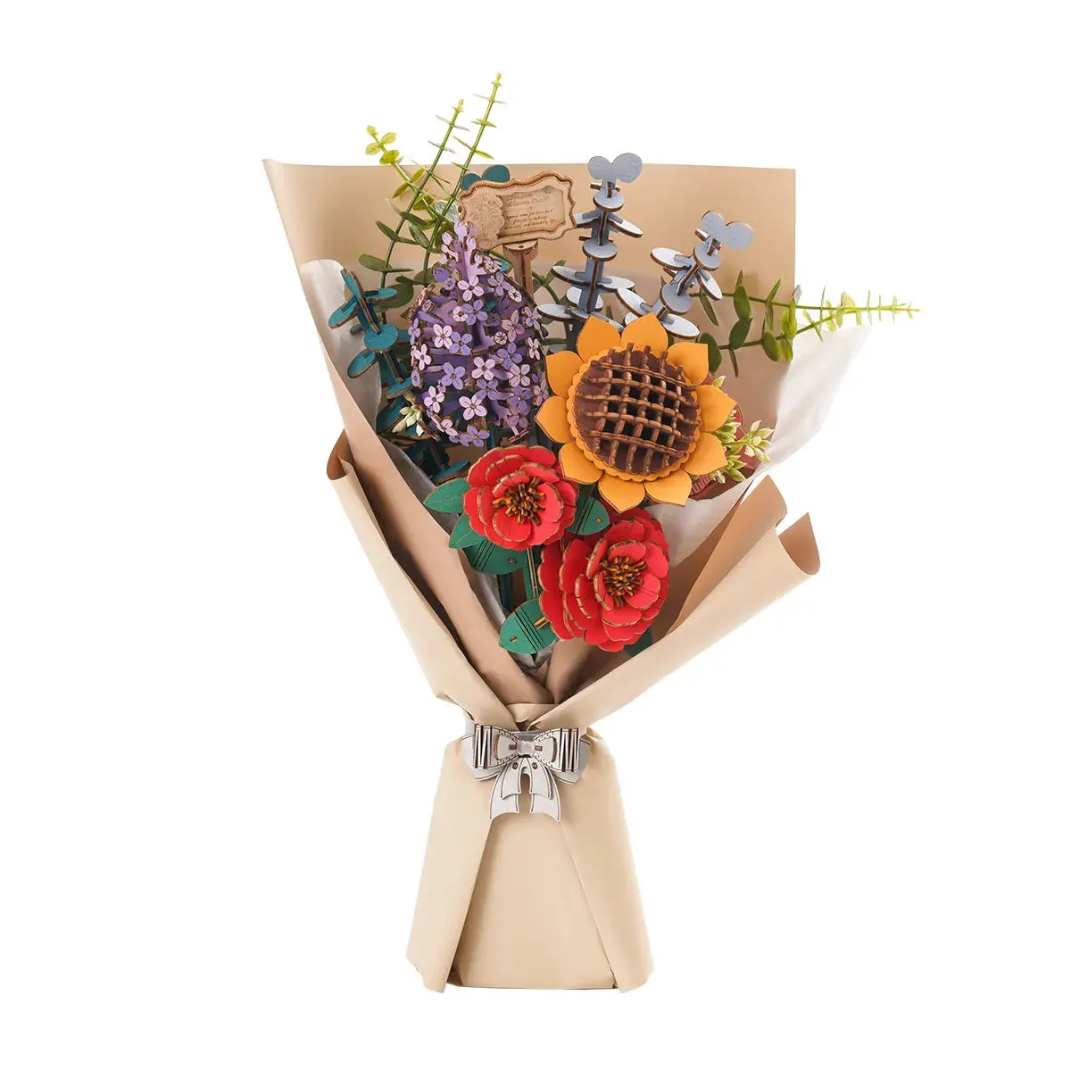 Roetw01h Rowood Wooden Flower Bouquet 1