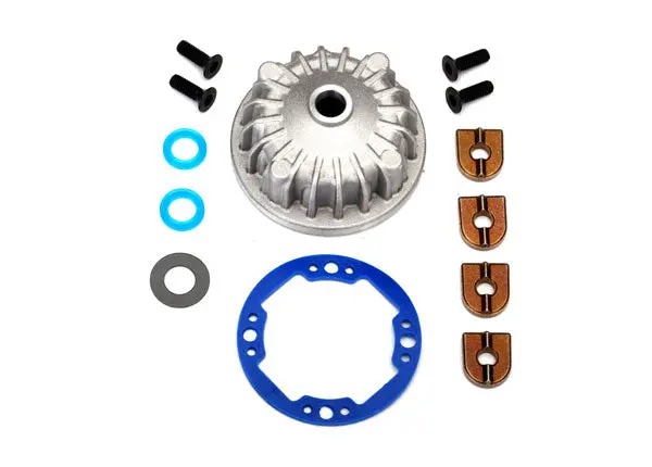 6781 Traxxas Housing, Center Differential (Aluminum)/ X-Ring Gaskets 1