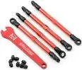 Toe Links, Aluminum(Red Anodized)(4) (Assembled With Rod Ends & Threaded Inserts) 1