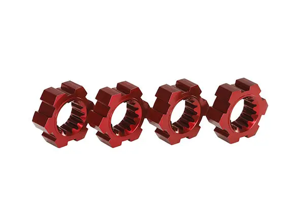 7756R  Wheel Hubs, Hex, Aluminum (Red-Anodized) (4) 1